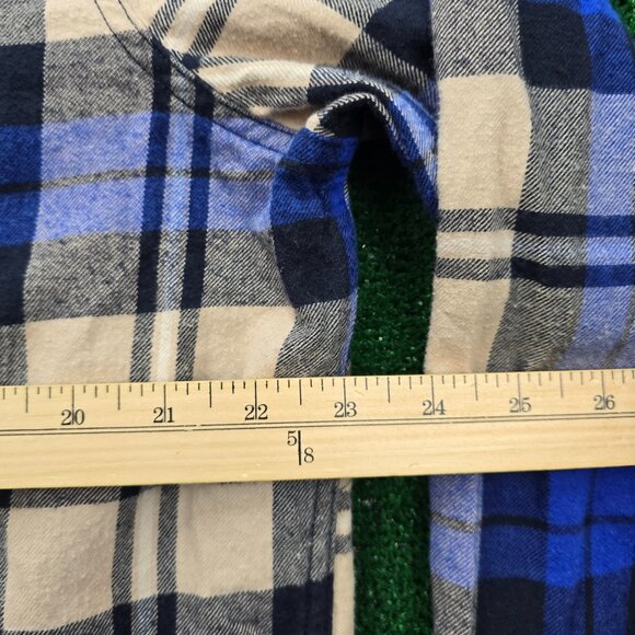 American Eagle Flannel Shirt Mens XL Blue Gray Plaid Button Up Long Sleeve - Picture 5 of 9